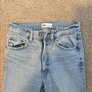Zara Light Blue high rise ankle womens Jeans
